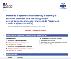 cerfa demande d'agrément